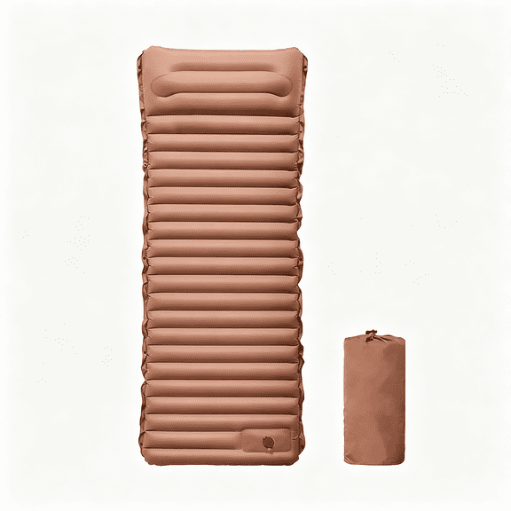 LQSEO Sleeping Pad Ultralight Mattress Pro,Sleeping Pad with Built-In Foot Pump Ultralight Waterproof Sleeping Mat for Backpacking,Side Sleepers,Camping,Hiking (Brown)