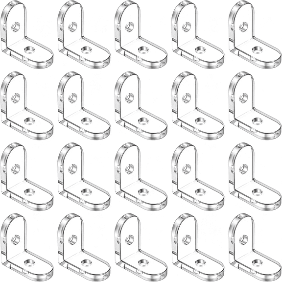 LQSEO Small L Brackets Acrylic,20Pcs Clear Acrylic Corner Bracket,90 Degree Right Angle Corner Brace Support Shelf Plastic L Bracket Transparent