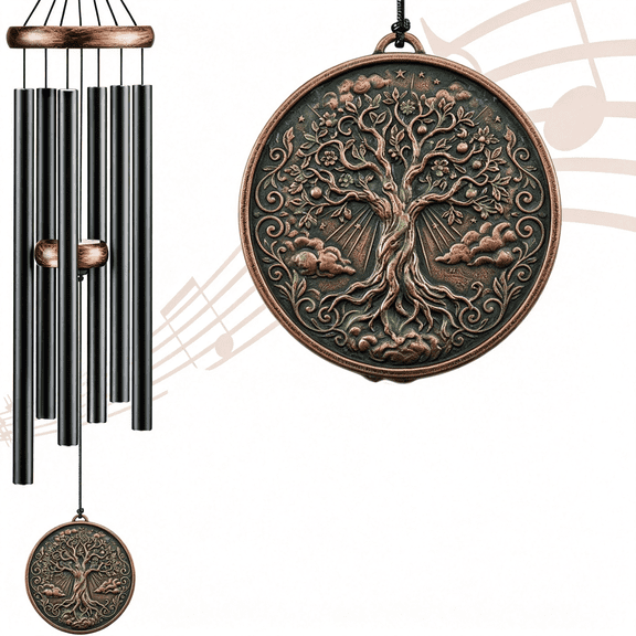LQSEO Tree of Life Wind Chimes Outside 32" Deep Tone Wind Chime Outdoor Mothers Day Christmas Birthday Housewarming Gifts Mom Grandma Memorial Sympathy Windchime Garden Patio Decor