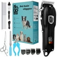 thumbnail image 1 of LQT Dog Clippers for Grooming for Thick Coats, Professional Pet Hair Clippers Supplies Kit Low Noise Rechargeable Stainless Steel Hair Trimmer with Ceramic Blade for Dogs Cats Animals (Black), 1 of 6