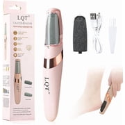 LQT Electric Foot File   Rechargeable Callus Remover for Hard, Cracked Skin   at-Home Pedicure Kit for Smooth Feet Men & Women Pink