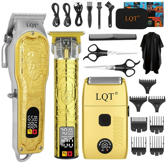 LQT Hair Clipper for Men, Luxury 3-in-1 Cordless Hair Cutting Kit with Trimmer & Foil Shaver, High-Torque Motor, Stainless Steel Blades, Complete Barber Set for Refined Grooming