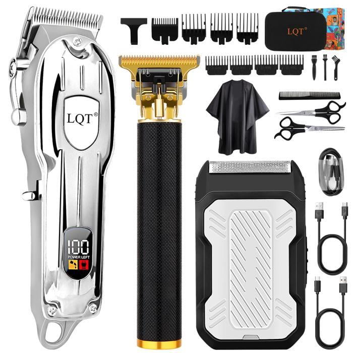 LQT Men's Hair Cutting Set, Men's Grooming Gifts, Electric Hair Clippers, USB Rechargeable, Durable Blades, Hair, Beard & Full Body Grooming
