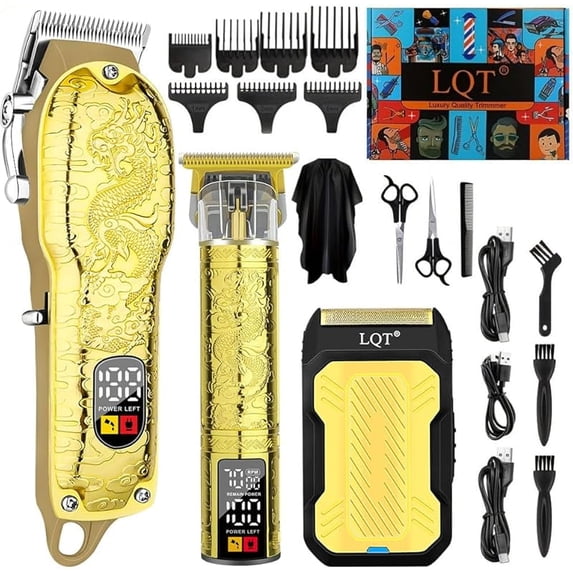 LQT. ® Professional Hair Clippers for Men, Hair Trimmer Cordless Barber Clippers and Trimmers Set