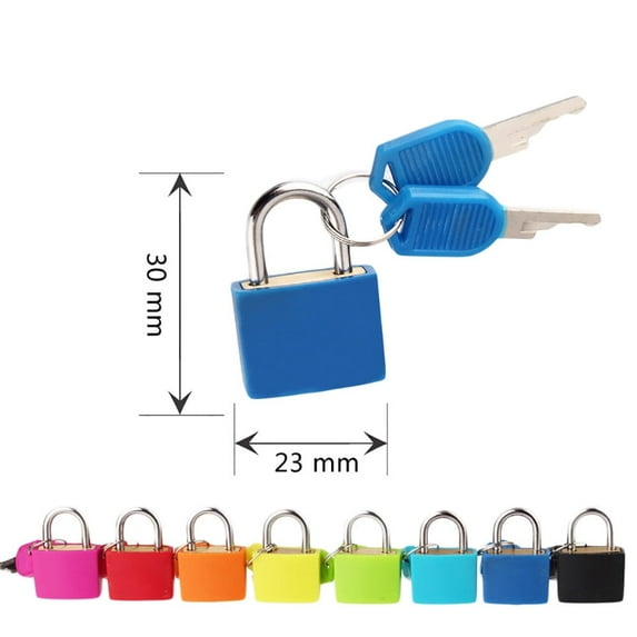 LQXZWJY 1 Pack Keyed Padlock with 2 Keys Alike, 1.2 Inch Locker Lock Heavy-Duty Locks for Gate Fence Hasp Cabinet Toolbox School Gym Locker (Blue)