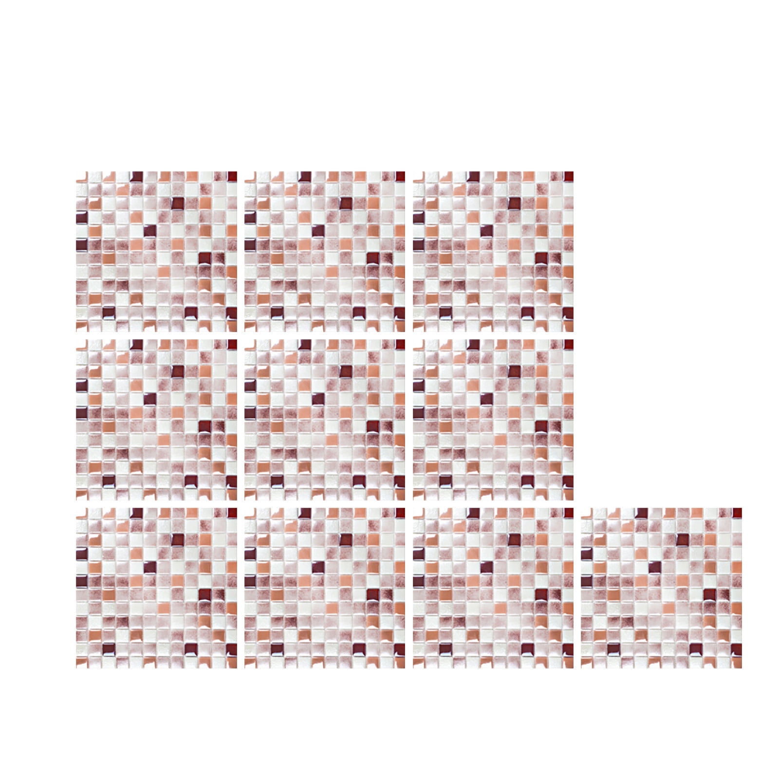 LQXZWJY 10pc 3D Crystal Tile Stickers DIY SelfAdhesive Wall Stickers