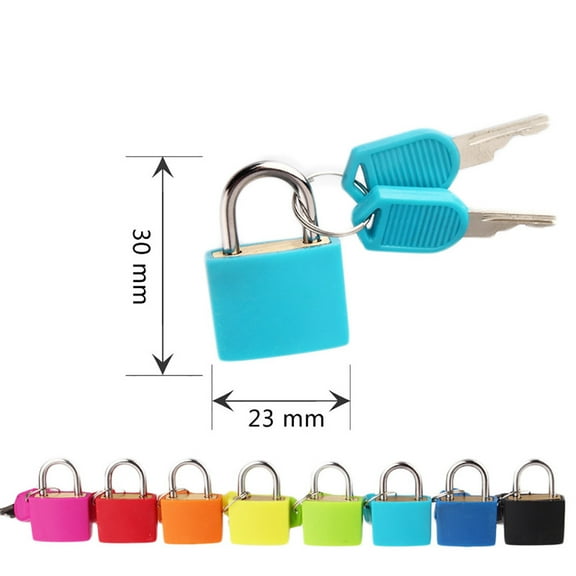 LQXZWJY 1Pcs Suitcase Locks with 2 Keys Multicolor Mini Keyed Padlock Metal Padlock Luggage Padlocks Plastic-Covered Copper Keyed Padlock for Suitcase, Backpack, Boxes, Laptop Bag