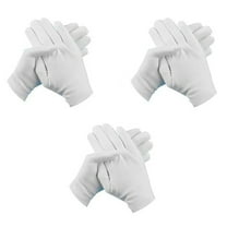 LQXZWJY 3 Pcs White Cotton Gloves for Dry Hands Moisturizing Eczema Overnight, Men and Women Stretchable Cloth White Gloves for Coin Jewelry Silver Inspection Halloween