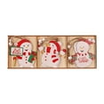 LQXZWJY Christmas Decorations Cartoon Colored Wooden Three Grid 9pcs