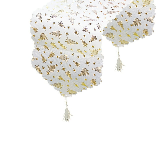 LQXZWJY Christmas Desktop Coffee Table Decorations White Bronzing Table