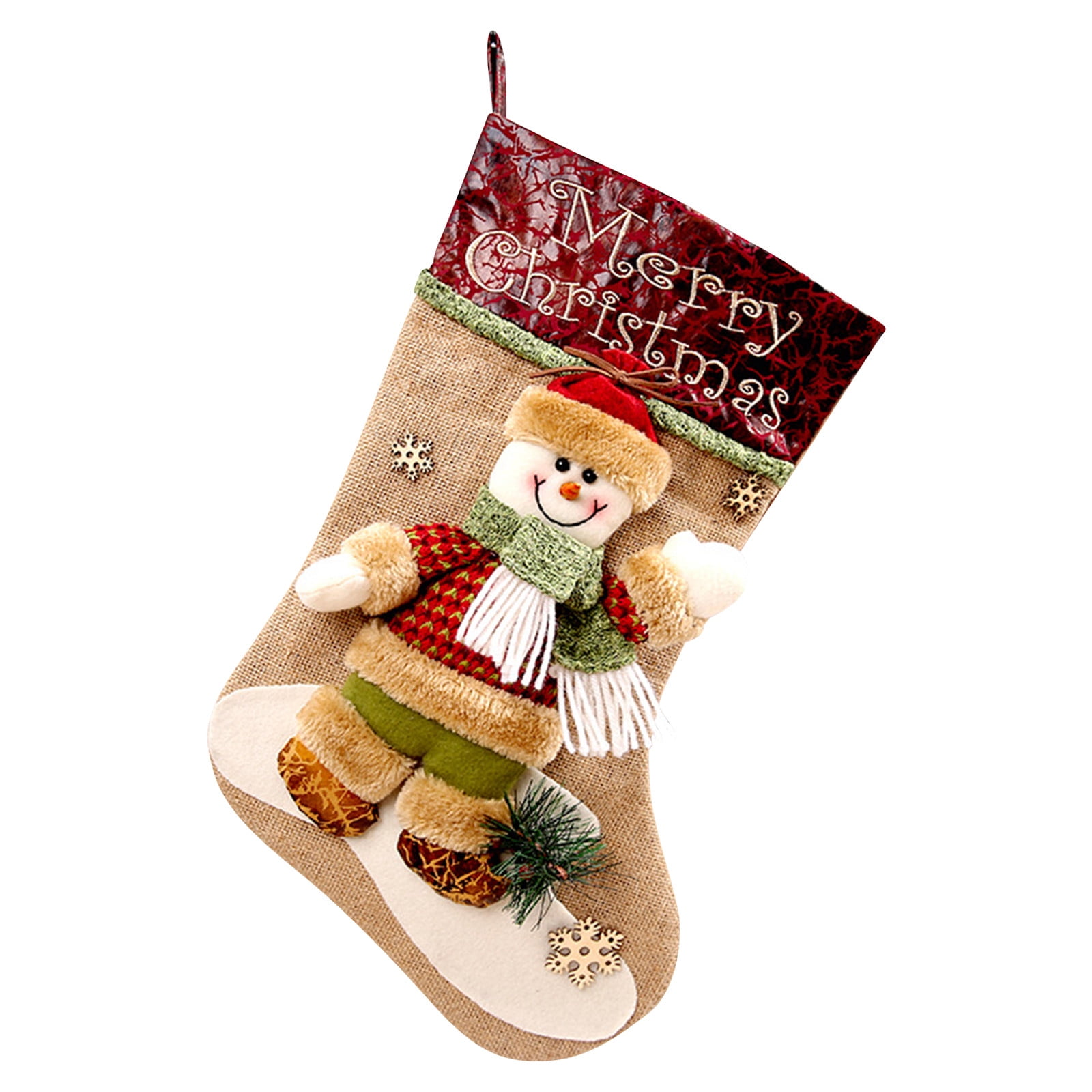 LQXZWJY Christmas Stocking Big Xmas Stockings Decoration Santa Snowman