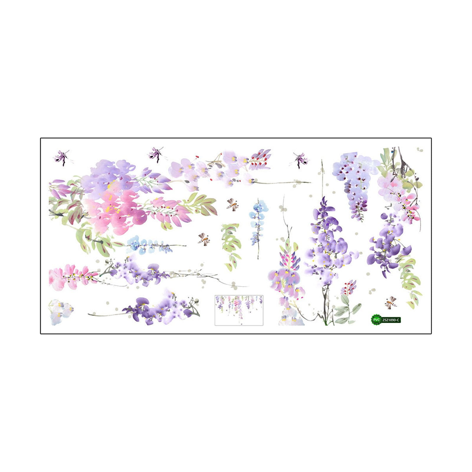 LQXZWJY Colorful Flowers Wall Stickers Floral with Butterflies Wall