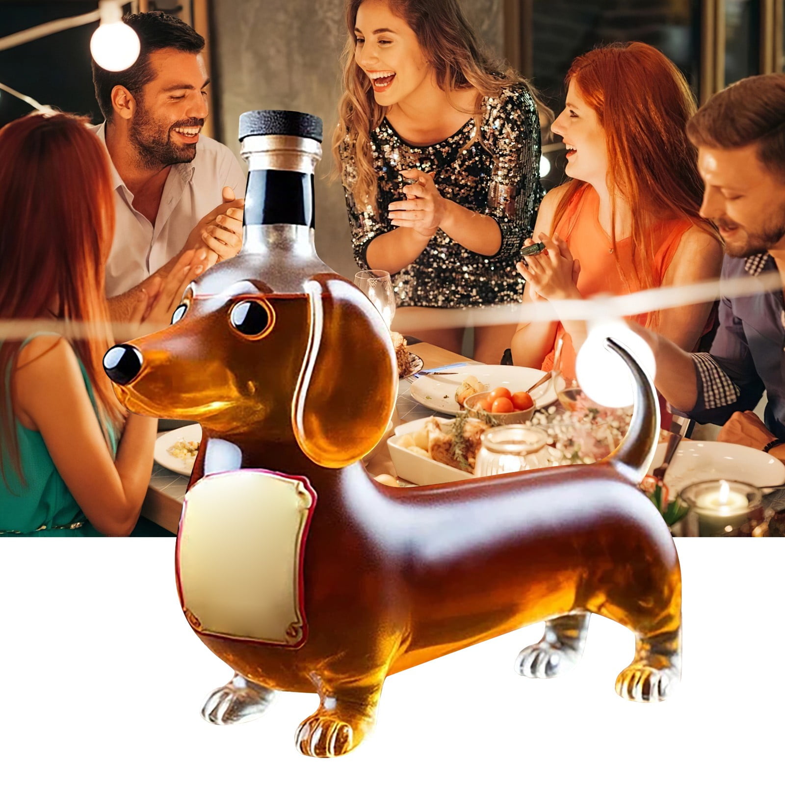French Bulldog Whiskey Decanter - 11oz Lead-Free Glass Liquor Bottle