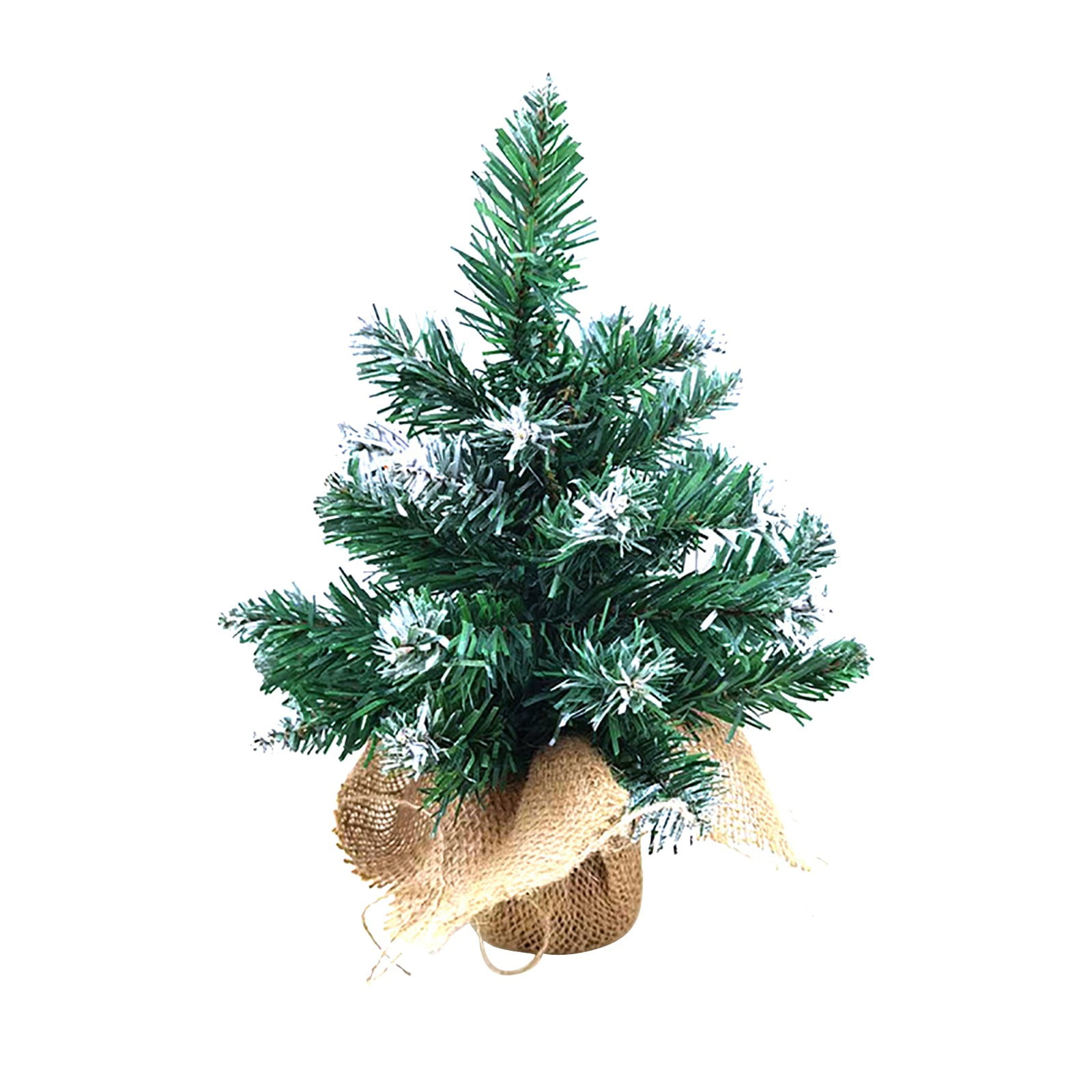 LQXZWJY Desktop Miniature Christmas Trees Mini Tree with Snow and Wood