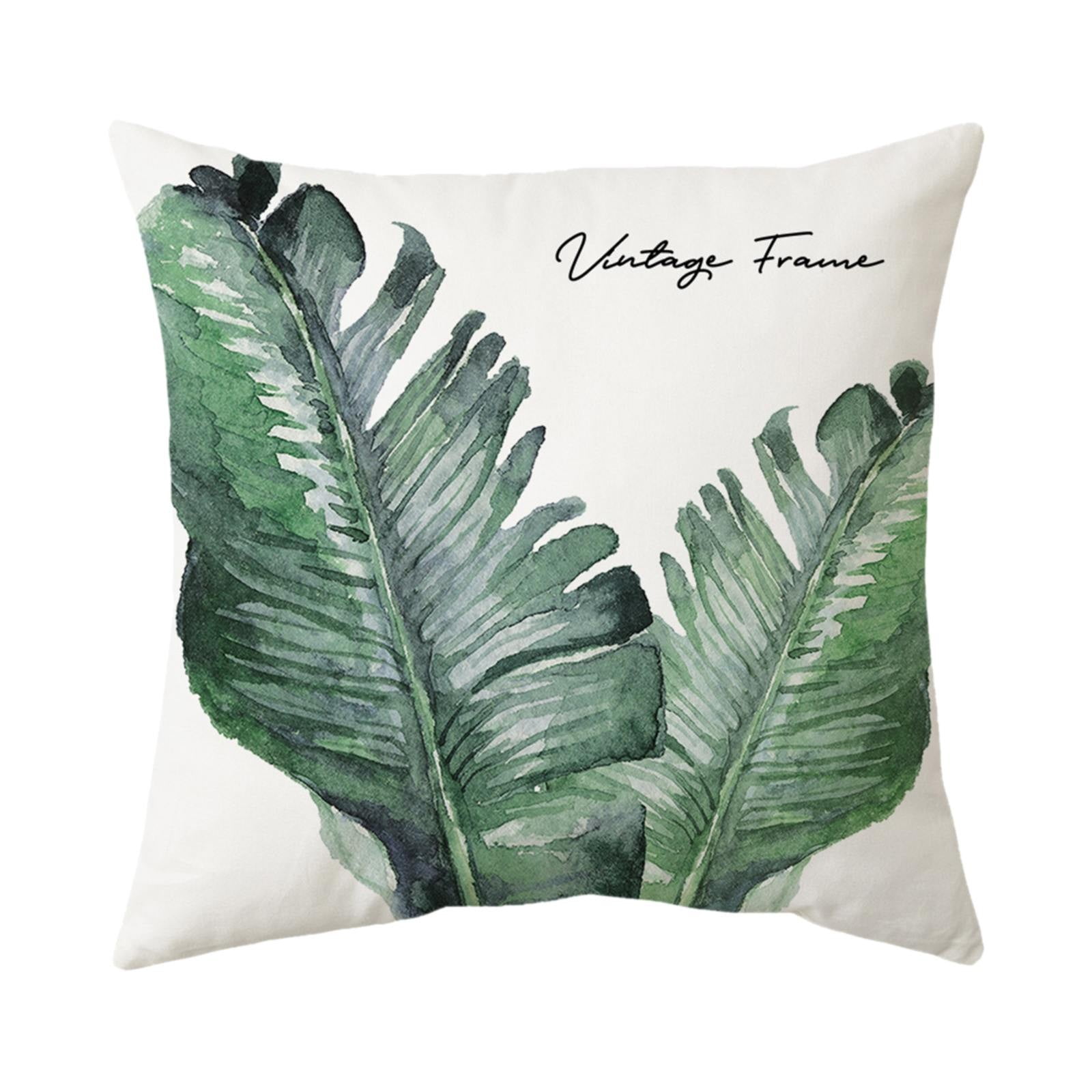 LQXZWJY Outdoor Waterproof Throw Pillow Covers 18X18 Inch Green Leaf