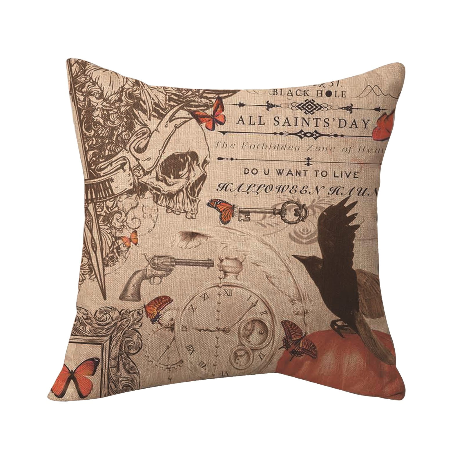 LQXZWJY Set Of 1 Halloween Black Plaid Pumpkin Linen Encrypted Linen