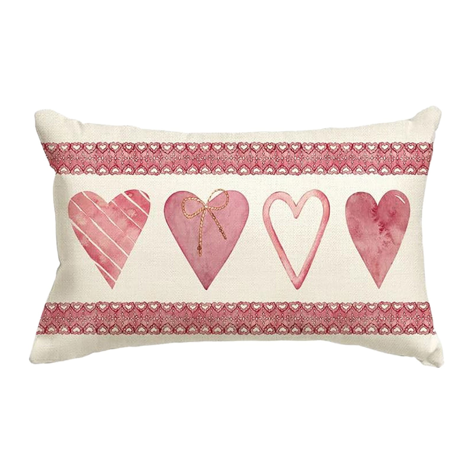 LQXZWJY Valentines Day Pillow Covers 12X20 Hearts Valentines Day