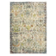 LR Home Ada 4' x 6' Green/Gray Distressed Floral Indoor Area Rug