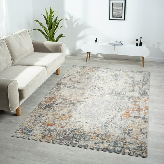 LR Home Alison Bela Abstract Indoor Polyester Area Rug, Gray/Brown, 2' x 3'