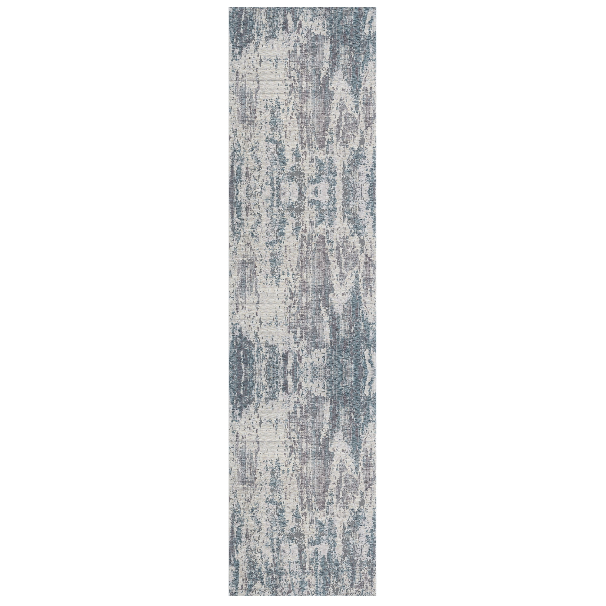 Harlow Hill Alison Ray Abstract Indoor Polyester Area Rug, Gray/Blue, 2'6" x 8'