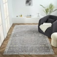thumbnail image 1 of LR Home Alison Roy Bordered Floral Indoor Polyester Area Rug, Gray/Ivory, 5' x 8', 1 of 5