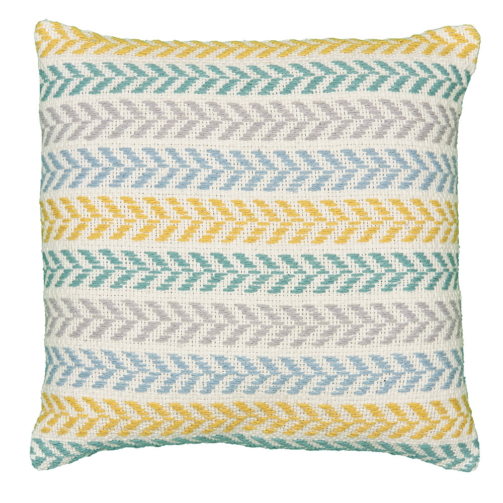 Altair Emerald City Chevron Cotton Throw Pillow - Yellow and Green