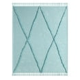 thumbnail image 1 of LR Home Aqua Blue Shag Diamond Lightweight Cotton Throw Blanket, 50" x 60", 1 of 9