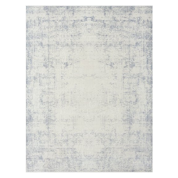 Laddha Home Designs 2.75' x 3.75' Loomed Abstract Rectangular Area Throw Rug - Blue and Gray