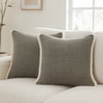thumbnail image 1 of Laddha Home Designs Loomed Solid Fringe Border Cotton Throw Pillow - 20" - Gray - Set of 2, 1 of 4