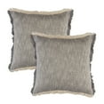 thumbnail image 1 of LR Home Bennett Set of 2 Fringed 20" x 20" Gray Cotton Adult Decorative Throw Pillows, 1 of 9