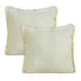 thumbnail image 1 of LR Home Bennett Set of 2 Fringed 20" x 20" Lemonade Cotton Adult Decorative Throw Pillows, 1 of 3
