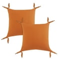 thumbnail image 1 of LR Home Ayra Set of 2 Orange Solid 20" x 20" Cotton Adult Decorative Throw Pillows, 1 of 10