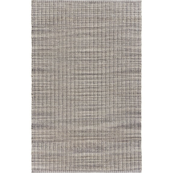 LR Home Blessy Cecille Bleach & Brown Modern Grid Jute Blend Area Rug, 7'9" x 9'9"