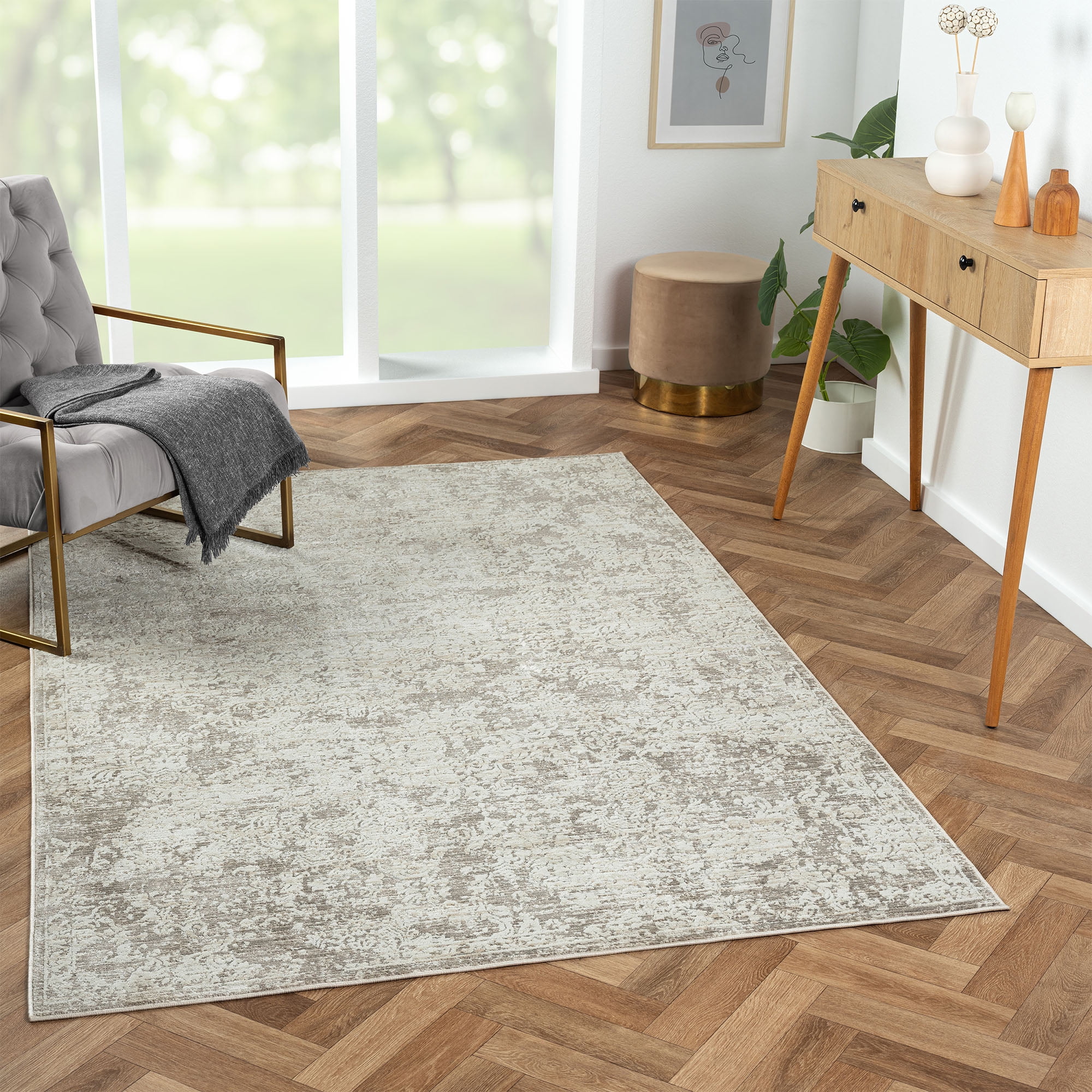 Harlow Hill Brielle Star Abstract Indoor Polyester Blend Area Rug, Gray, 2' x 3'