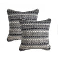 thumbnail image 1 of LR Home Drew Set of 2 Boho Striped 18" x 18" Black/Gray Cotton Blend Adult Decorative Throw Pillows, 1 of 5