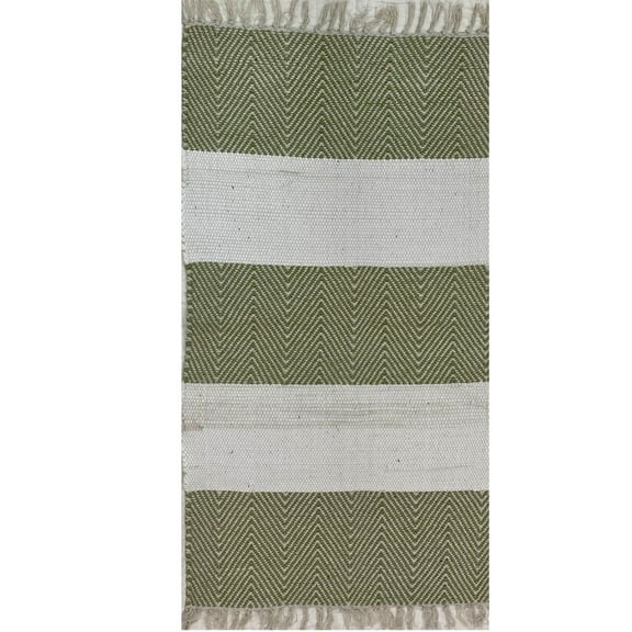 LR Home Chevron Striped Area Rug, Green, 2 ft. 3 in. x 3 ft. 9 in.