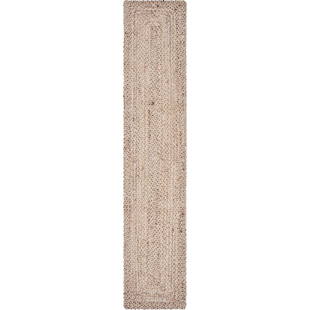LR Home Classic Jute Table Top Placemat in White/Tan,  1'4" x 6'8"