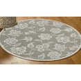 thumbnail image 1 of LR Home Clio 3' Round Gray/Ivory Floral Handmade Wool Indoor Area Rug, 1 of 5