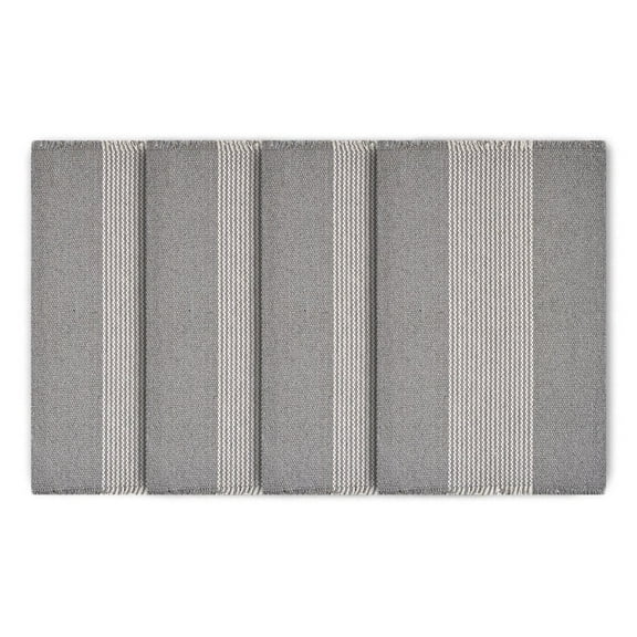 LR Home Creative Bold Striped Gray Placemats ( Combo Set of 4 )