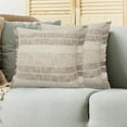 thumbnail image 1 of Laddha Home Designs Striped Square Throw Pillow - 20" - Brown and Cream - Set of 2, 1 of 4