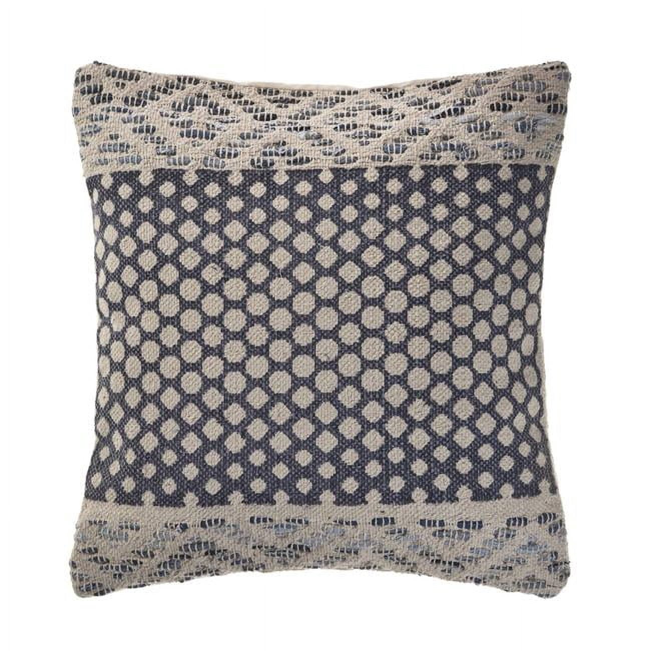 LR Home PILLO07433DEBFFPL Detailed Denim Blue Square Throw Pillow - 20 x 20 in.
