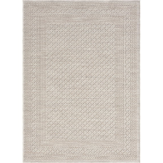 LR Home Easton Outdoor Bordered Synthetic Eco-Friendly Performance Area Rug, 7'10"x8'10"