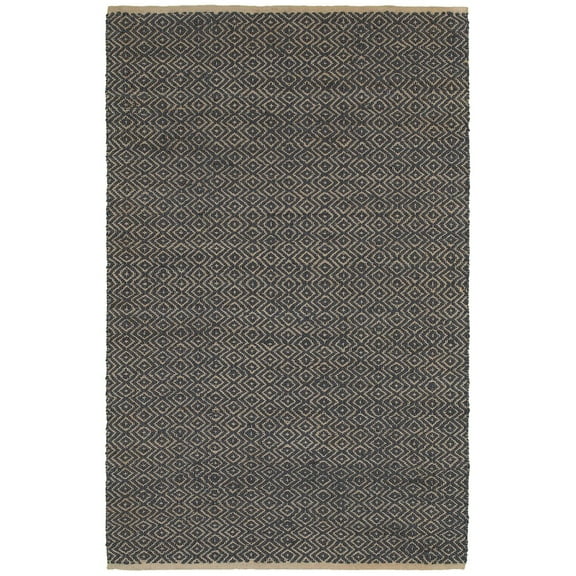 LR Home Elite Jute Area Rug Indoor in Blue, 5' x 7'9"