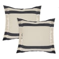 thumbnail image 1 of Laddha Home Designs Loomed Horizontal Striped Cotton Throw Pillow - 20" - Gray and Blue - Set of 2, 1 of 8