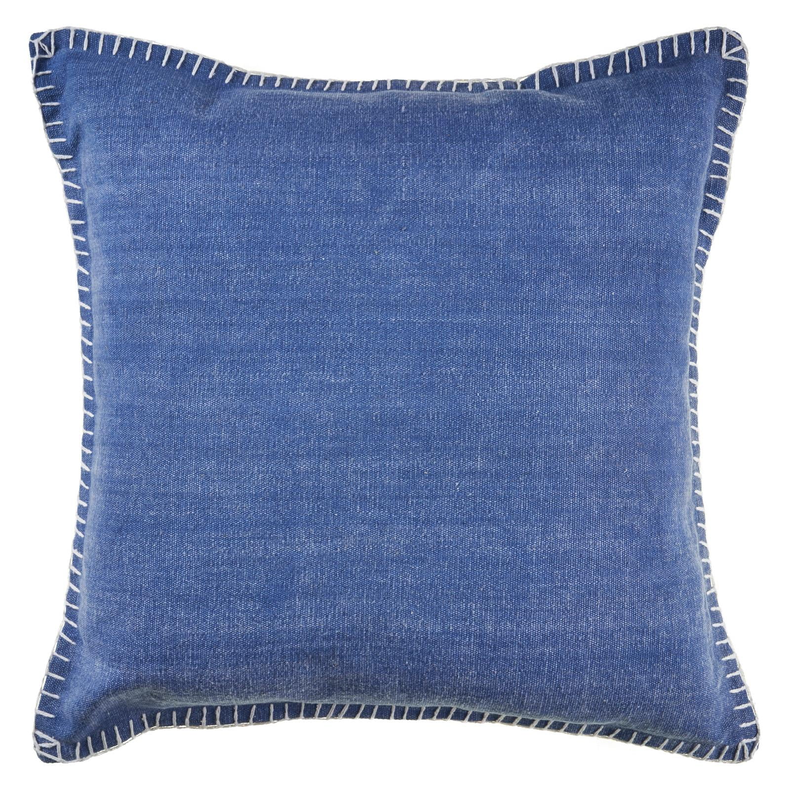 Twilight Blue Square Embroidered Jumbo Throw Pillow
