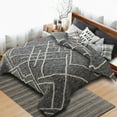 thumbnail image 1 of LR Home Geometric Cotton Tufted Washable/Lightweight Coverlets, King, Gray, 1 of 8