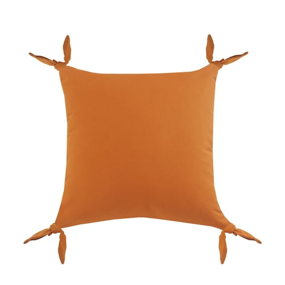 LR Home Ayra 20" x 20" Orange Solid Cotton Adult Decorative Throw Pillow