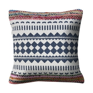 LR Home Coastal Blue / Cream 18 in. x 18 in. Striped Cotton Standard Throw  Pillow 8697A8084D9348 - The Home Depot
