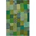 thumbnail image 1 of LR Home Green Patchwork Quilt Silk Blend Throw Blanket, 50" x 70", 1 of 11