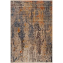 LR Home Holi Durable Performance Area Rug Indoor in Beige/Blue, 2' x 3'